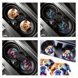 Cute Dog Pattern Car Cup Holders NIP